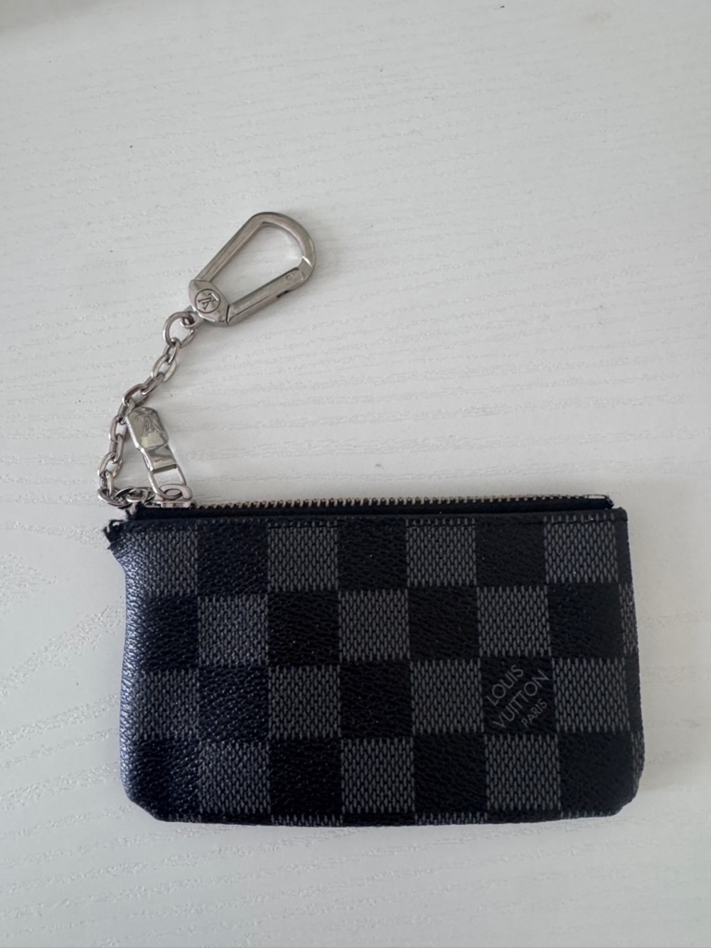 Louis Vuitton Damier Graphite Key Coin Pouch - Black and Grey